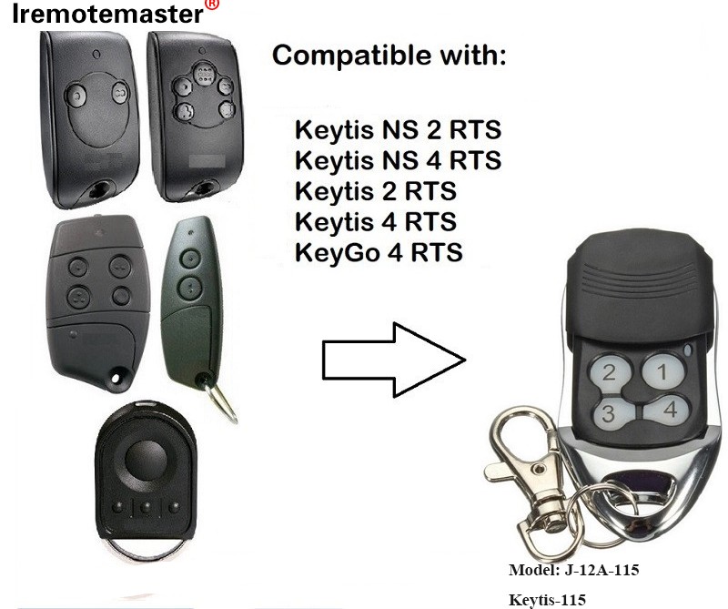 Keytis NS 2 RTS Keytis NS 4 RTS ग्यारेज डोर रिमोट कन्ट्रोल 433.42MHz को लागि