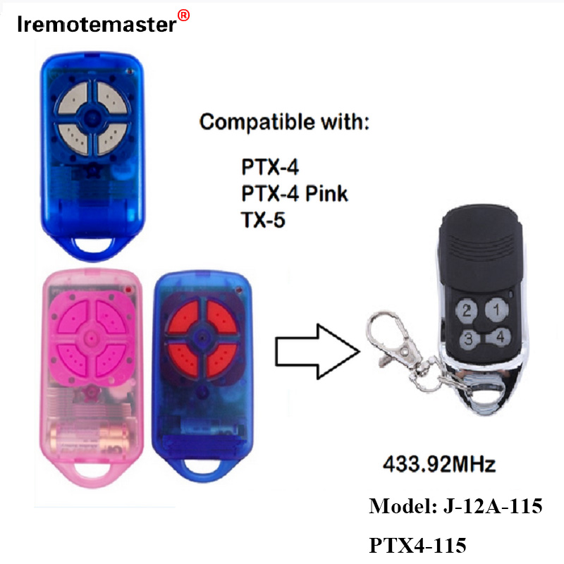 PTX4 433.92 MHz गेट ग्यारेज डोर रिमोट कन्ट्रोल रोलिङ कोडको लागि