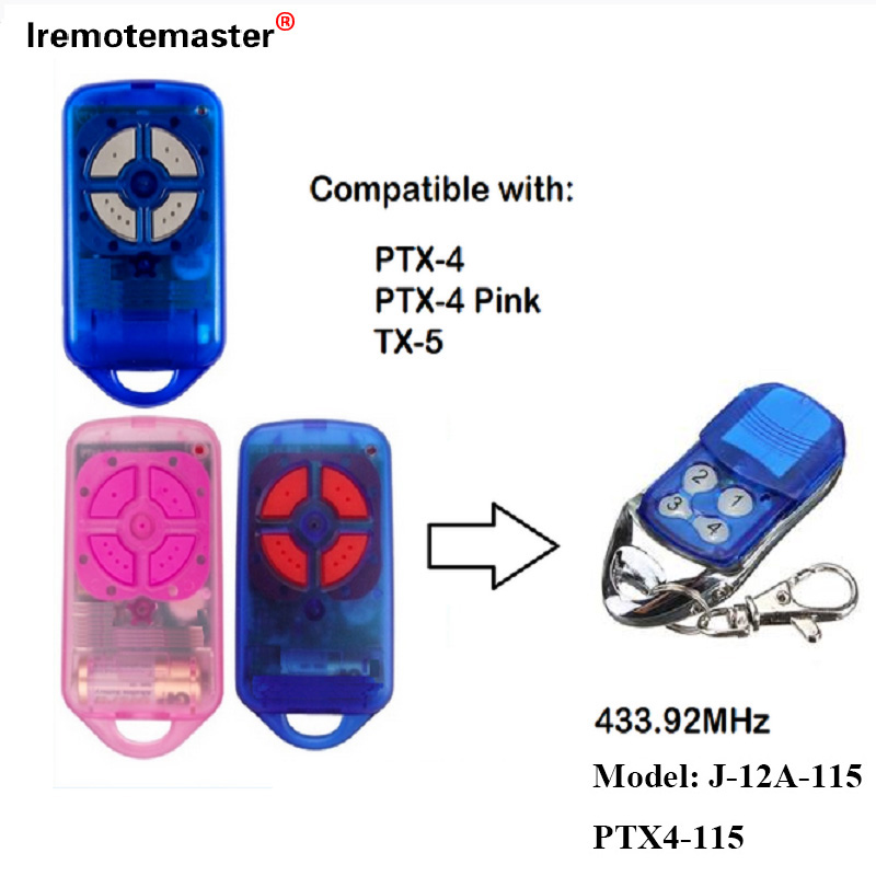 PTX4 433.92 MHz रोलिङ कोड ग्यारेज ढोका रिमोट कन्ट्रोलको लागि